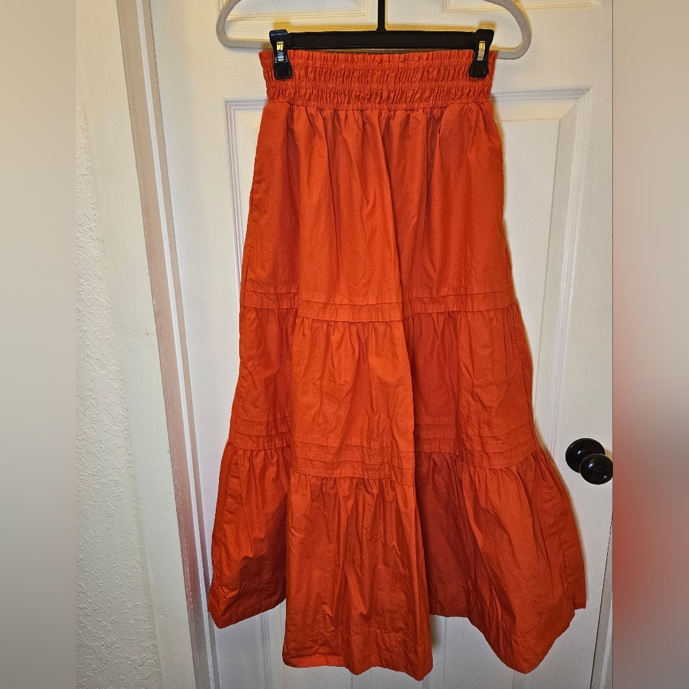 Quince Vibrant Orange Maxi Skirt